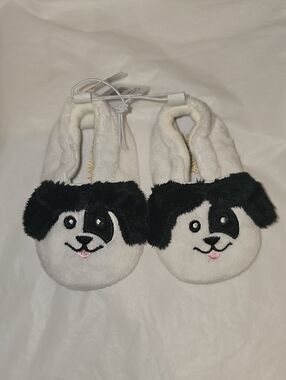 Old Navy Dog Slippers for Baby 6-12 Months White, Black New